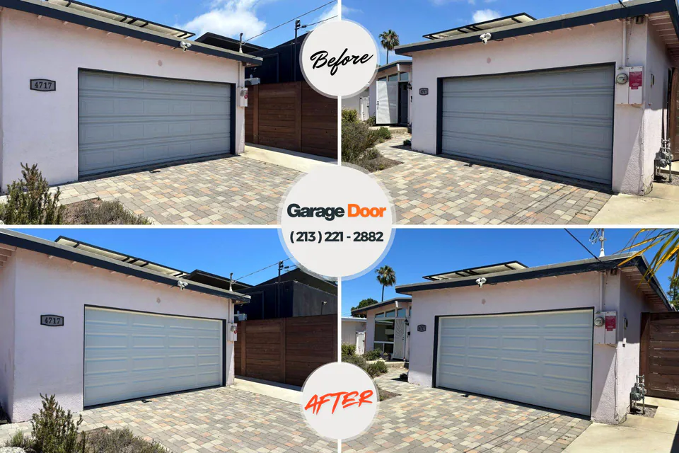 Before and after: garage door repair Huntington Bay, NY